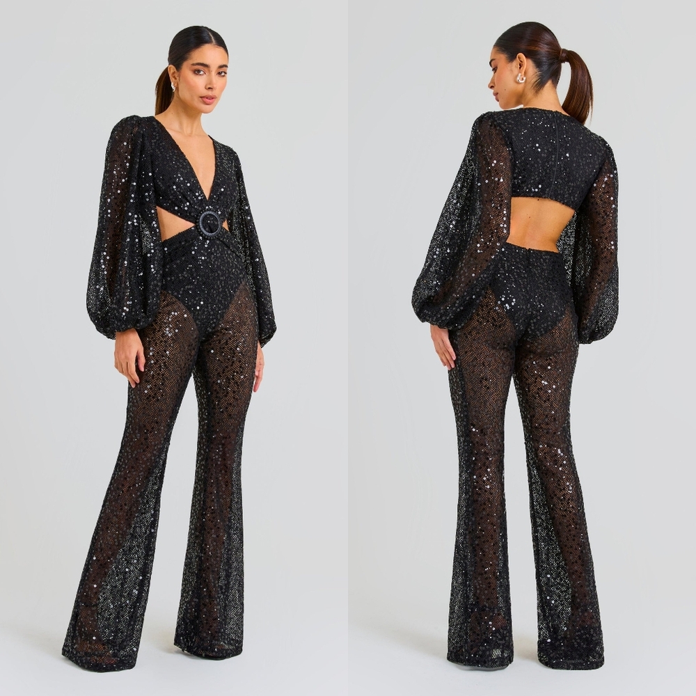 Nadine Merabi Madison Black Jumpsuit
